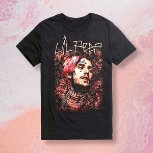 Lil Peep Rapper Black Short Sleeve Graphic T Shirt
